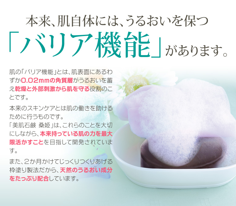 本来、肌自体には、うるおいを保つバリア機能があります。
